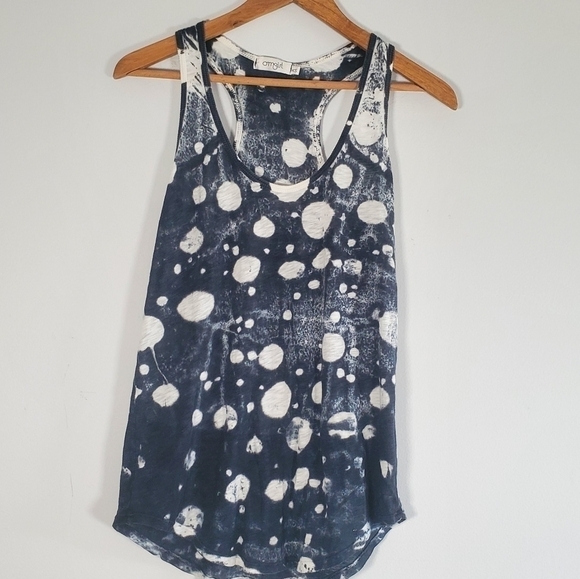 Om Girl Rare Mindful Burnout Celestial Splatter Spotted Racer Back Tank Top XS - Picture 2 of 7